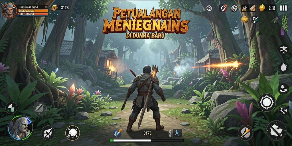 Tampilan gameplay epik dari petualangan di 3178.