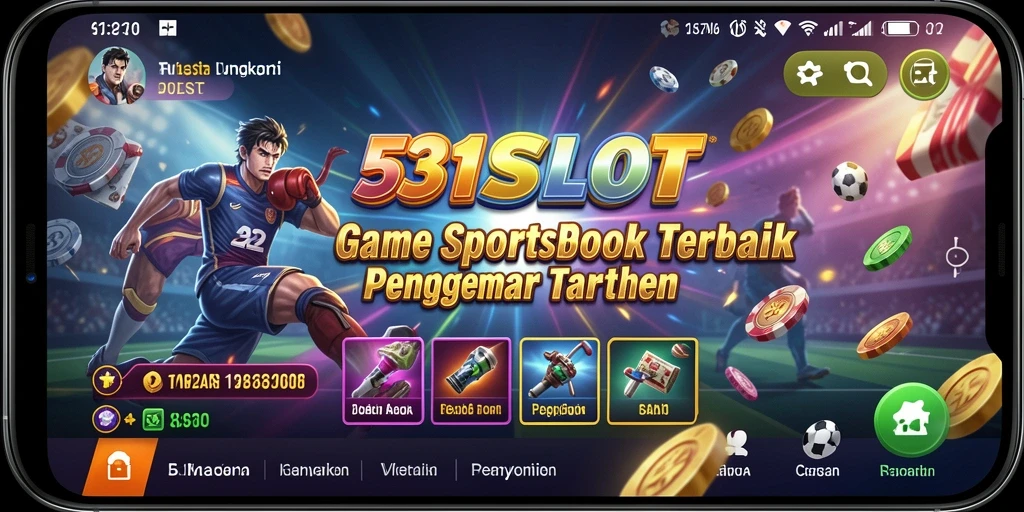 Tampilan interaktif gameplay Sportsbook 531SLOT yang menarik.