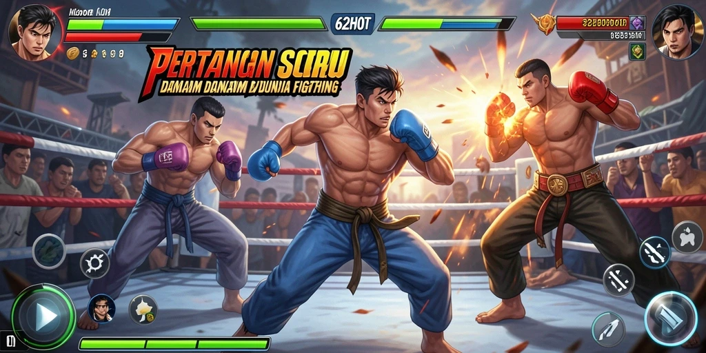 Tampilan pertarungan seru di dalam game 62HOT.