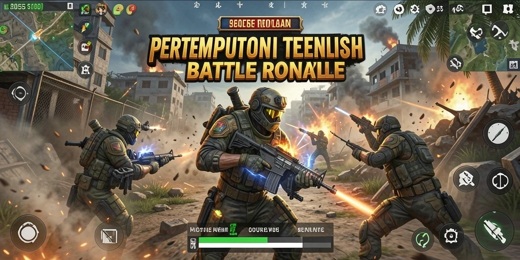 Tampilan gameplay epik di arena Battle Royale