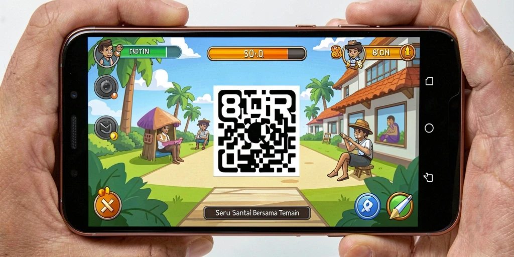 Screenshot gameplay 8QR menampilkan keseruan bermain bersama teman.