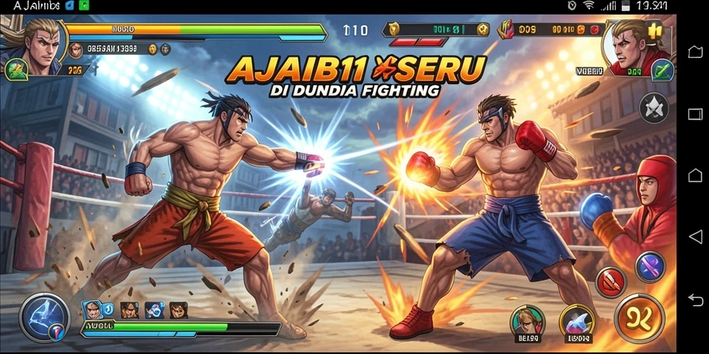 Tampilan aksi pertarungan yang menegangkan dalam AJAIB11.