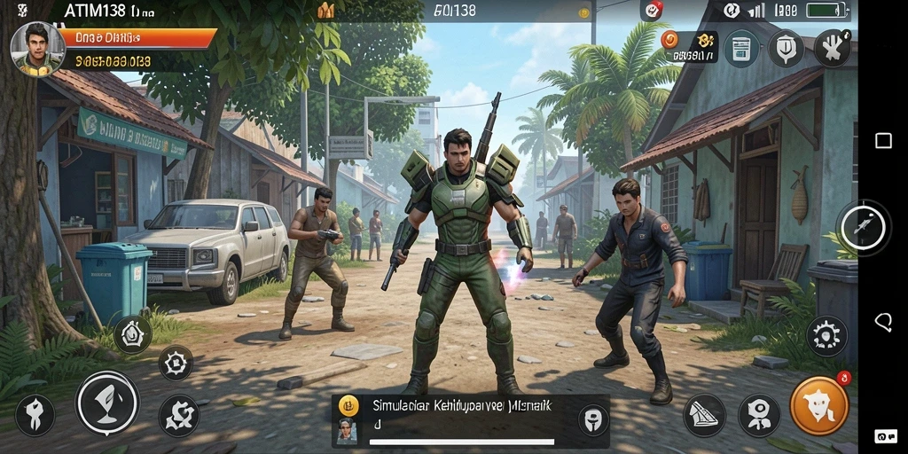 Tampilan menarik dari gameplay di <strong>ATM138</strong> yang menggambarkan simulasi kehidupan.