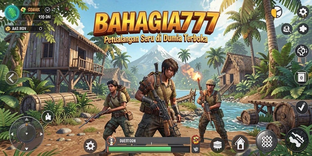 Screenshot gameplay BAHAGIA777 menunjukkan eksplorasi dunia yang luas dan indah.