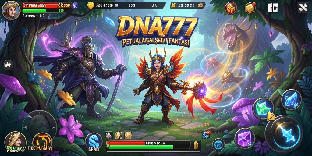 Screenshot utama DNA777 menampilkan aksi dan eksplorasi seru dalam gameplay.