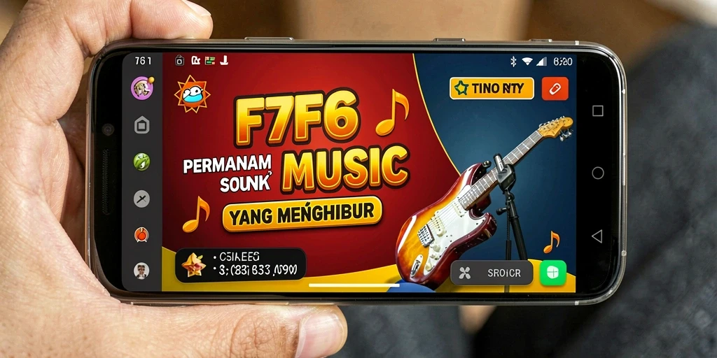 Tangkapan layar F7F7 menampilkan pengalaman gameplay musik yang seru.