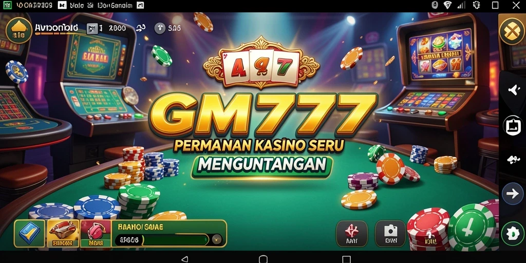 Screenshot gameplay GM777 menampilkan pengalaman kasino yang mendebarkan.