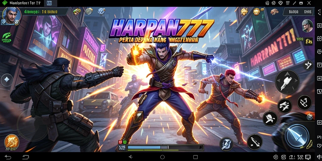 Screenshot gameplay HARAPAN777 menampilkan pertarungan epik antara karakter.