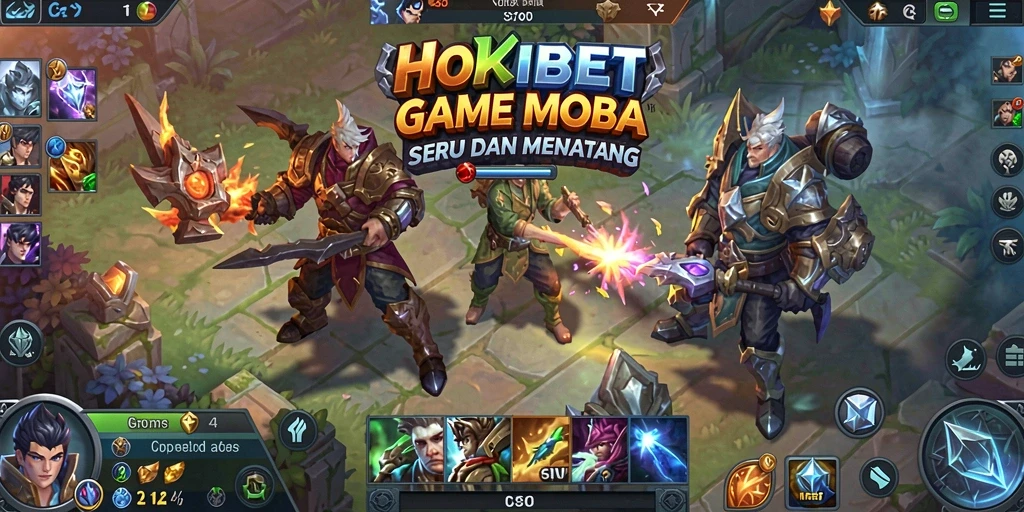 Screenshot gameplay HOKIBET yang menampilkan pertarungan seru di arena.