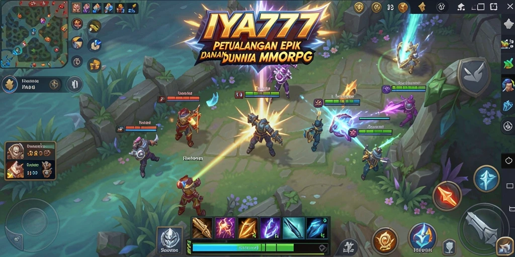 Screenshot gameplay IYA777 menampilkan pertarungan seru dalam dunia MMORPG.