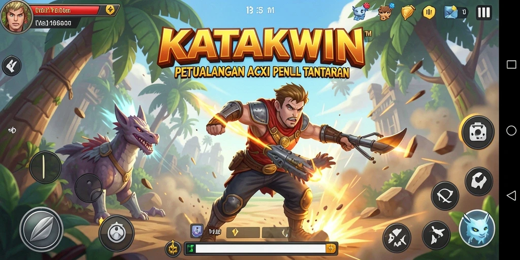 Tangkapan layar gameplay KATAKWIN menampilkan aksi mendebarkan dan grafis menawan.