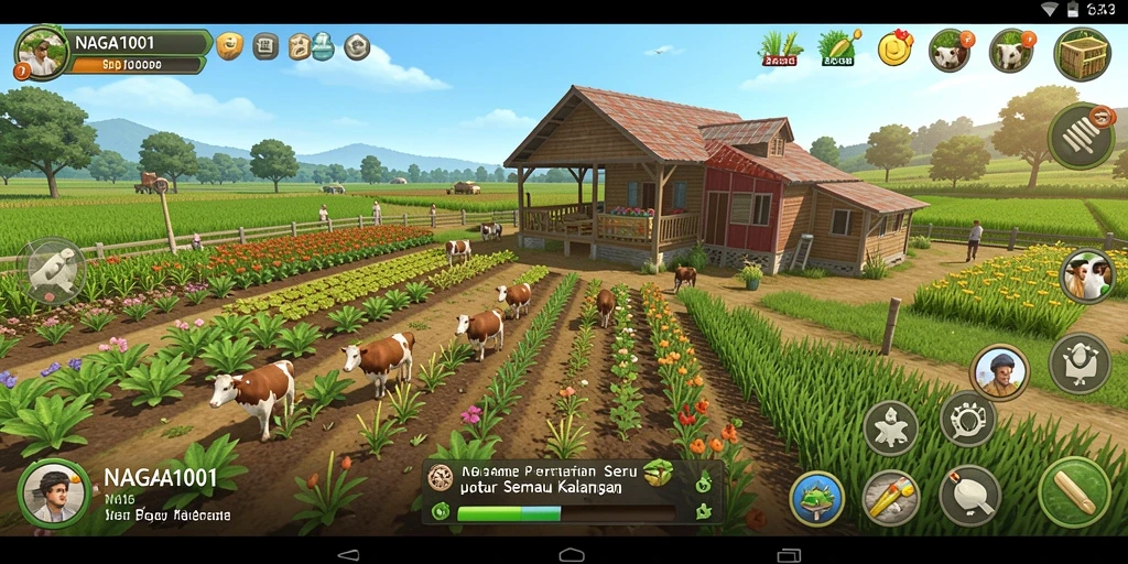 Tampilan screenshot NAGA1001 menampilkan aktivitas berkebun yang seru dan interaktif.