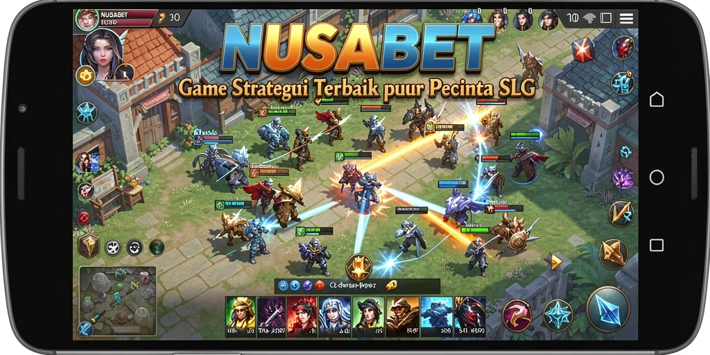 Screenshot gameplay NUSABET yang menampilkan strategi dan pertempuran.