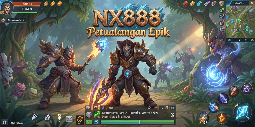 Tampilan gameplay menarik dari NX888 dalam suasana petualangan MMORPG.