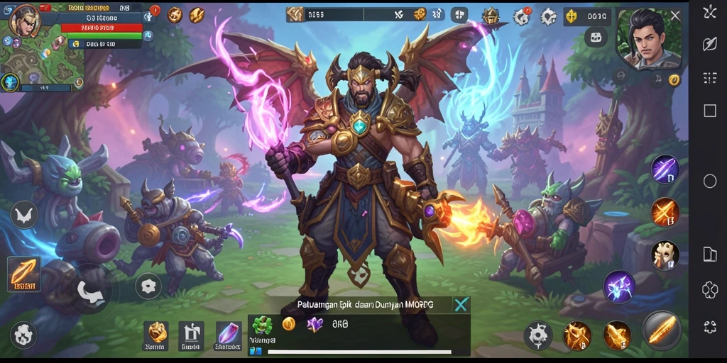 Screenshot utama OLX17 menampilkan aksi petualangan mendebarkan dalam MMORPG.