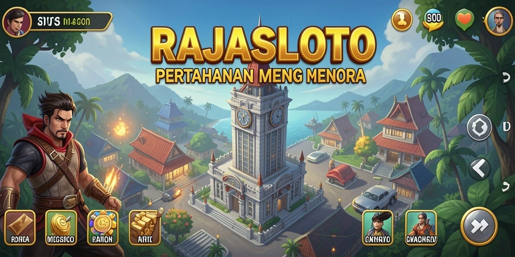 Menampilkan aksi seru dari gameplay Tower Defense RAJASLOTO.