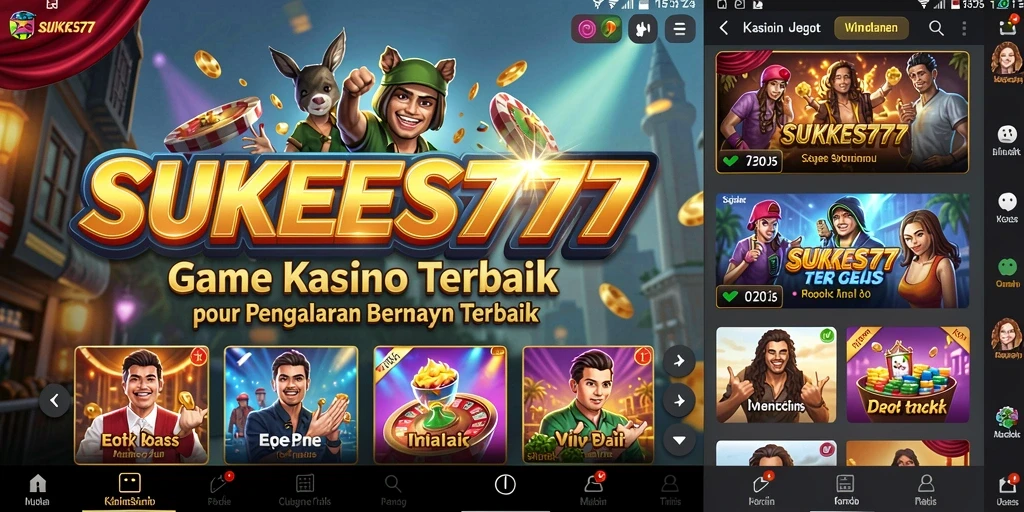 Tampilan gameplay SUKSES777 dengan berbagai permainan kasino yang menarik.