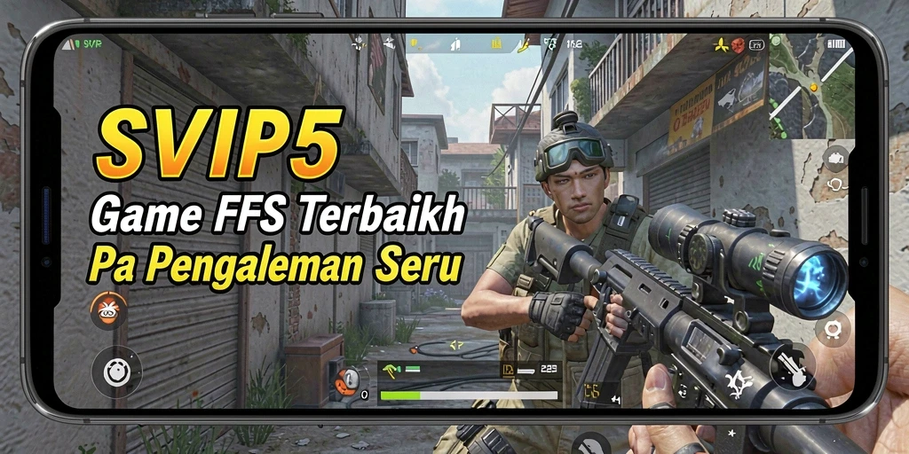 Gambaran gameplay mendebarkan dalam SVIP5 dengan pertempuran FPS intens.