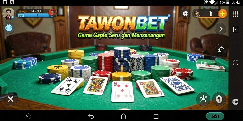 Tampilan gameplay menarik dari TAWONBET dalam permainan Gaple.